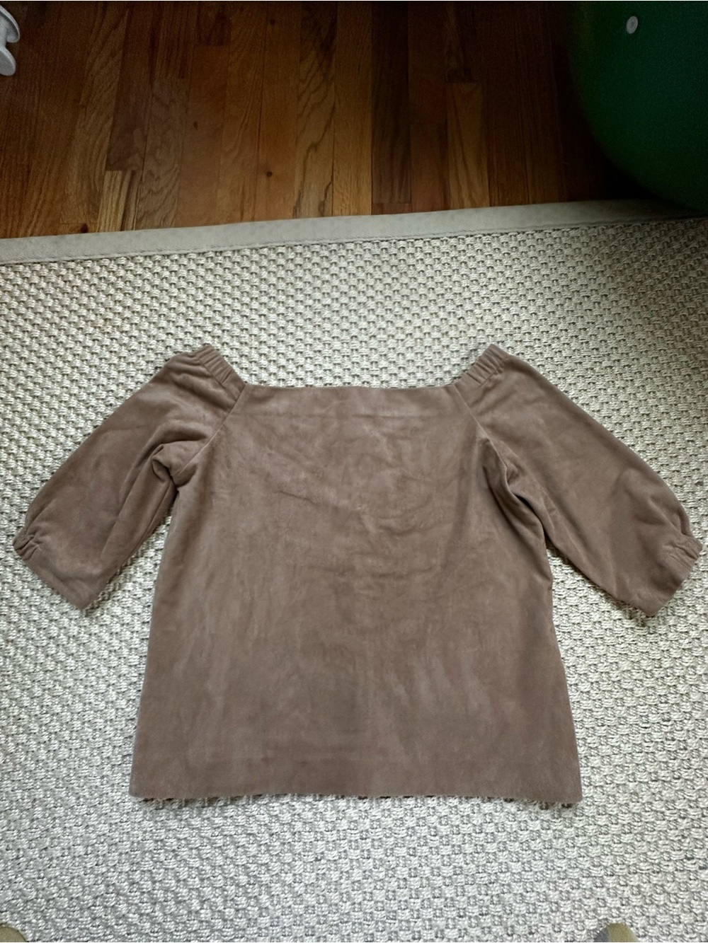 Chico’s Women's Off-Shoulder Brown Suede Top